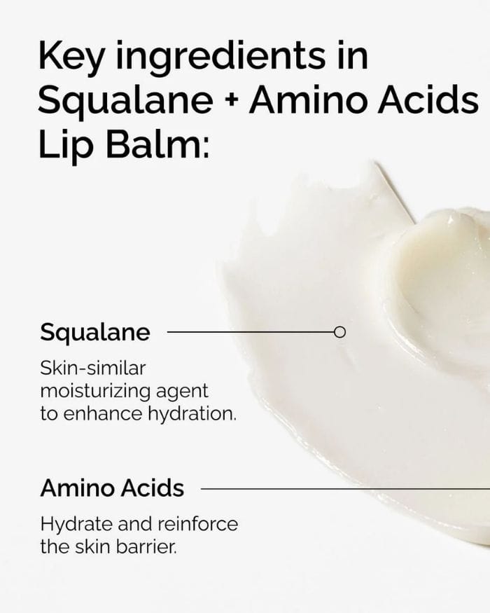 Squalane + Amino Acids Lip Balm Ingredients Squalane + Amino Acids Lip Balm Ingredients